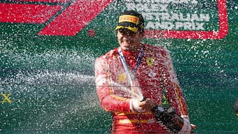 Carlos Sainz of Ferrari won the Australian Grand Prix as Ferrari posted a one-two finish. AP