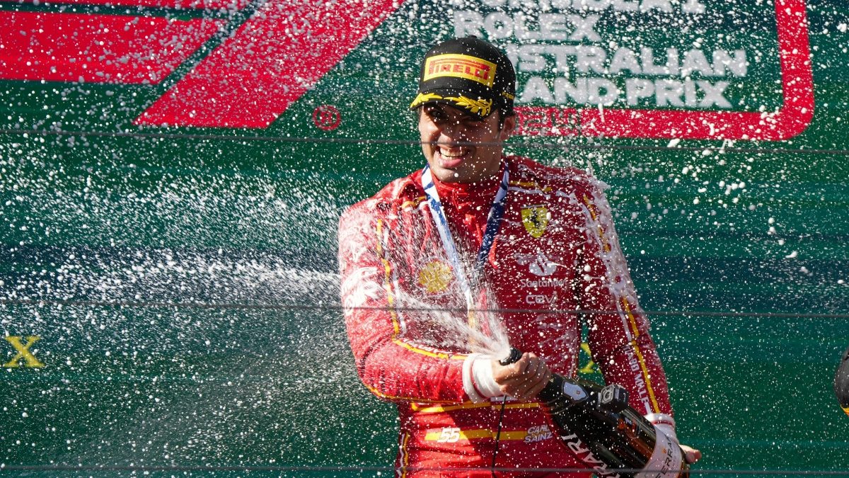 Carlos Sainz of Ferrari won the Australian Grand Prix as Ferrari posted a one-two finish. AP Carlos Sainz of Ferrari won the Australian Grand Prix as Ferrari posted a one-two finish. AP