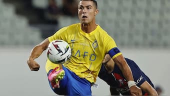 Al Nassr's Cristiano Ronaldo controls the ball during a game. AP File Photo