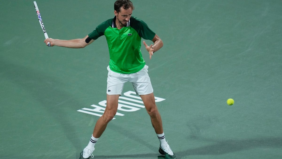 Daniil Medvedev beat Alejandro Fokina to move into the semi-finals in Dubai. AP Daniil Medvedev beat Alejandro Fokina to move into the semi-finals in Dubai. AP