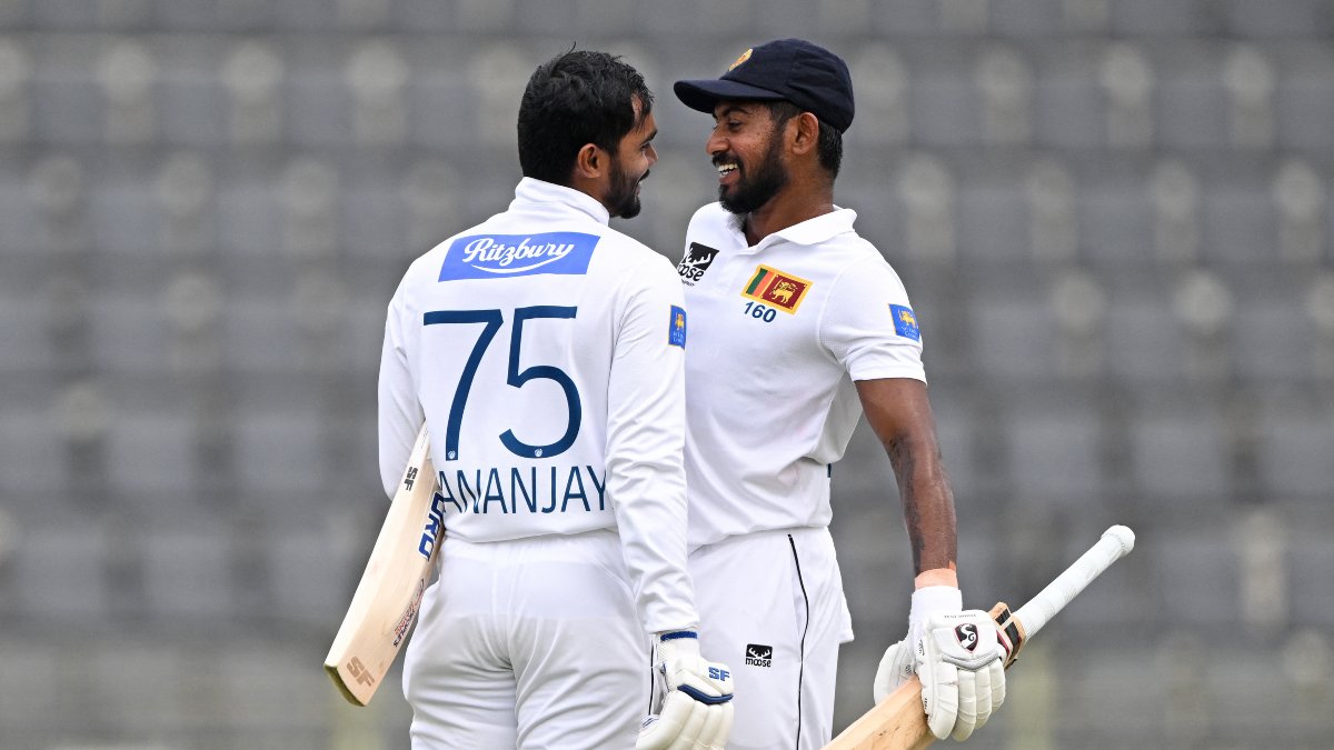Sri Lanka's Dhananjaya de Silva and Kamindu Mendis achieved the rare feat of scoring a century in both innings of a Test. AFP Sri Lanka's Dhananjaya de Silva and Kamindu Mendis achieved the rare feat of scoring a century in both innings of a Test. AFP
