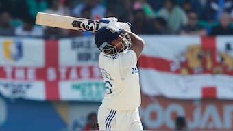 Dhruv Jurel perished while trying to smash Shoaib Bashir over long on for a six to register his first low score of his debut series. Sportzpics