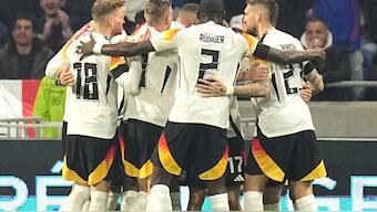 Florian Wirtz scored inside seven seconds to give Germany the lead against France at the Groupama stadium in Decines, near Lyon. AP