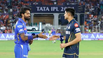 Gujarat Titans vs Mumbai Indians, IPL 2024 LIVE: Mumbai Indians skipper Hardik Pandya with Gujarat Titans counterpart Shubman Gill at the toss in Ahmedabad's Narendra Modi Stadium. Sportzpics