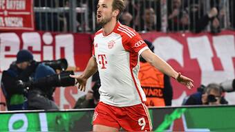 Harry Kane scored twice in Bayern Munich's win over Lazio in the UEFA Champions League. AP