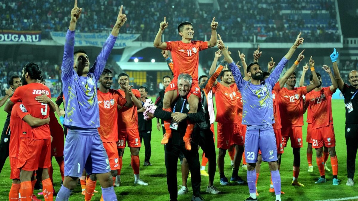 Indian football team has a good chance of reaching the third round of FIFA World Cup qualifiers. PTI Indian football team has a good chance of reaching the third round of FIFA World Cup qualifiers. PTI