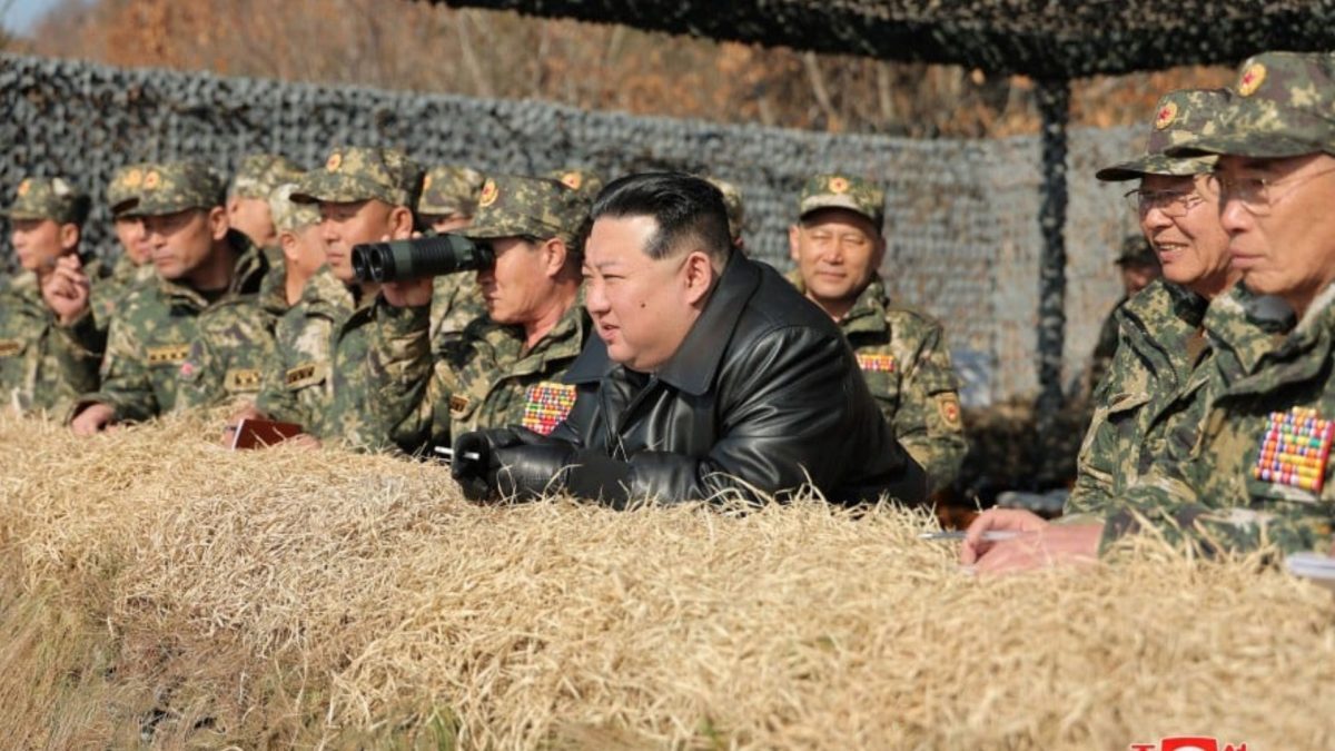 Kim Jong Un guides tankmen's training match. KCNA. Kim Jong Un guides tankmen's training match. KCNA.