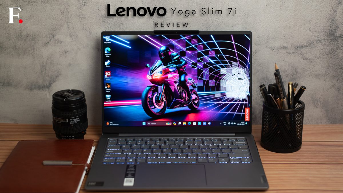 The Lenovo Yoga Slim 7i 2024 is among the first laptops to ship with Intel's new Core Ultra series of processors. Image Credit: Firstpost | Mehul Reuben Das The Lenovo Yoga Slim 7i 2024 is among the first laptops to ship with Intel's new Core Ultra series of processors. Image Credit: Firstpost | Mehul Reuben Das