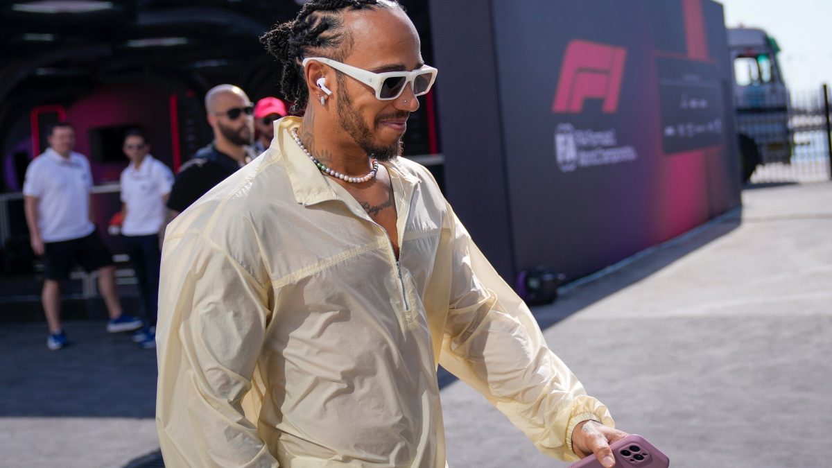 Lewis Hamilton arrives to the paddock ahead of the Saudi Arabian Grand Prix. AP Lewis Hamilton arrives to the paddock ahead of the Saudi Arabian Grand Prix. AP