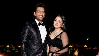 Chennai Super Kings captain MS Dhoni and wife Sakshi spotted at the Anant-Ambani-Radhika Merchant pre-wedding festivities in Jamnagar, Gujarat. PTI
