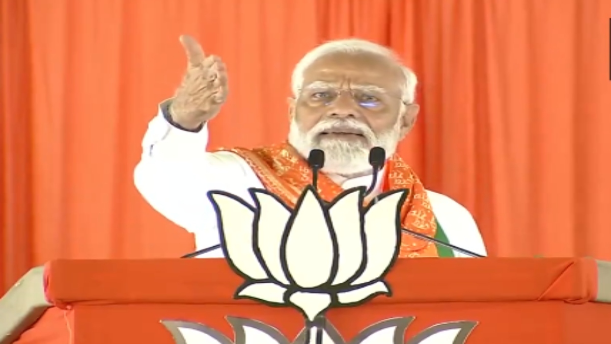 Prime Minister Narendra Modi addresses a rally in Telangana’s Jagtial. ANI Prime Minister Narendra Modi addresses a rally in Telangana’s Jagtial. ANI