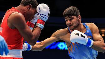 Boxer Nishant Dev (R) in a file photo. Image: BFI