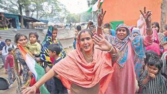Hindu refugees from Pakistan celebrate the passing of the Citizenship Amendment Bill in Delhi. The bill was passed on December 11, 2019, receiving assent from the president on December 12 the same year. Image: PTI