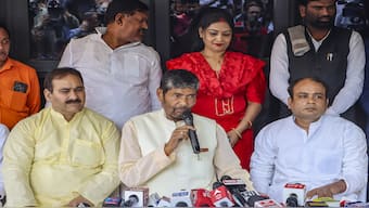 RLJP chief Pashupati Kumar Paras attends a press conference in New Delhi on 19 March. PTI