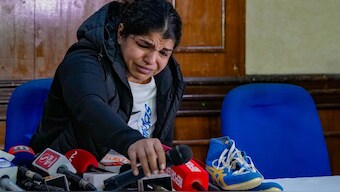 An emotional Sakshi Malik retired in December 2023 after Sanjay Singh won WFI elections. PTI