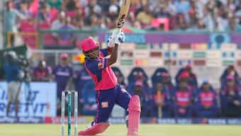 Sanju Samson led from the front with a 52-ball 82 against Lucknow Super Giants on Sunday. Sportzpics 