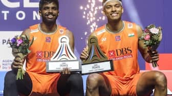 Satwik and Chirag proved third time lucky and their stellar show this week only reconfirmed chief coach Pullela Gopichand's assertion that the duo will be the favourites to win Paris Olympics gold. Image: BWF media 