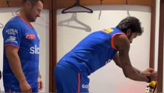Mumbai Indians skipper Hardik Pandya performed a puja in the team dressing room ahead of IPL 2024. Image: Instagram screengrab / Mumbai Indians 