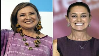 This combination photo shows presidential candidates Xochitl Galvez (left) and Claudia Sheinbaum (right). File image/AP