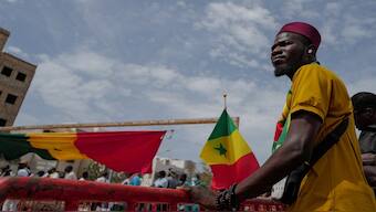 People participate in a protest against the postponement of the presidential election scheduled on February 25 in Dakar, Senegal. Reuters File