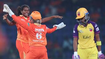 Only 16, Shabnam Shakil inspired Gujarat Giants to a win over UP Warriorz with bowling figures of 3/11. BCCI image
