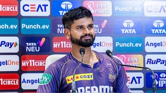 Captain Shreyas Iyer at a press conference on the eve of Kolkata Knight Riders' opening game of IPL 2024 against Sunrisers Hyderabad. Sportzpics