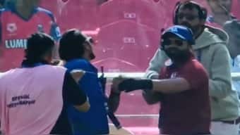 The Rajasthan Royals vs Lucknow Super Giants contest in Jaipur was halted briefly due to a spidercam trouble. Image: X screengrab 