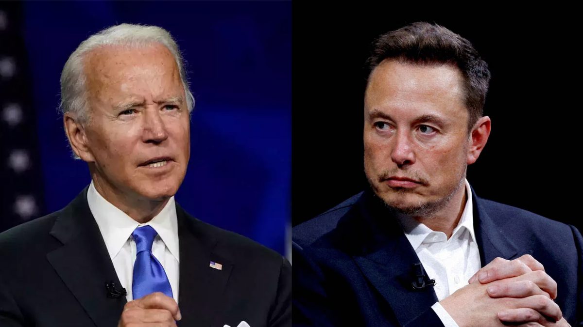 US President Joe Biden and Tesla CEO Elon Musk. File Image / AP US President Joe Biden and Tesla CEO Elon Musk. File Image / AP
