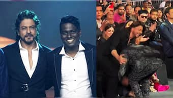 WATCH: Atlee touches Shah Rukh Khan's feet as he wins Best Director award for 'Jawan'; actor reacts