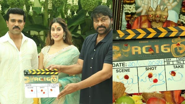 Chiranjeevi, Ram Charan, Janhvi Kapoor, Boney Kapoor launch their film 'RC16' with a grand affair