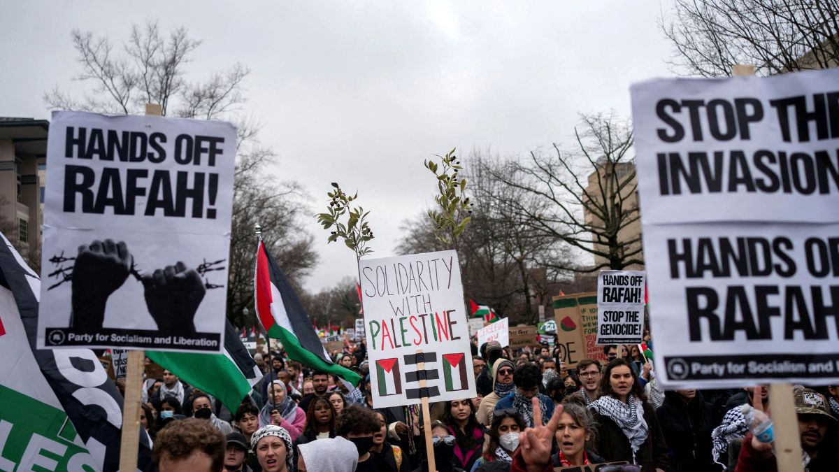 Pro-Palestinian Demonstrators Rally Outside Israeli Embassy in Washington DC. Representative image/Reuters Pro-Palestinian Demonstrators Rally Outside Israeli Embassy in Washington DC. Representative image/Reuters