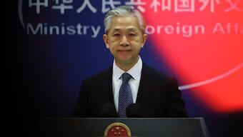 Chinese Foreign Ministry spokesperson Wang Wenbin speaks during a press conference in Beijing. Reuters