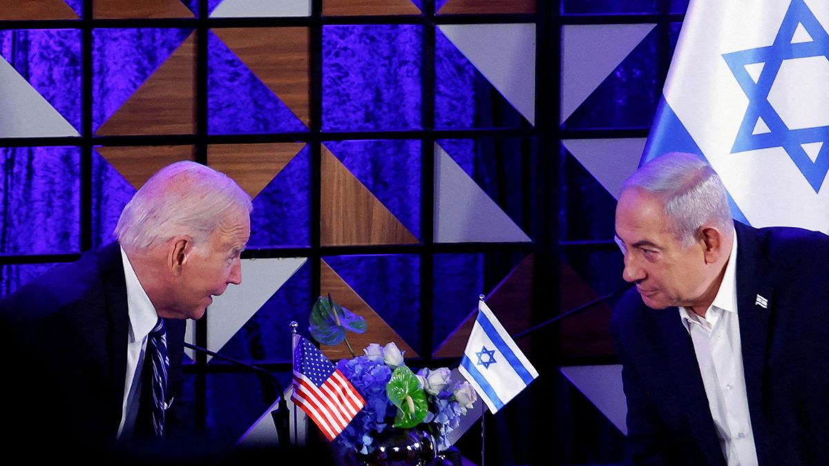 US President Joe Biden attends a meeting with Israeli Prime Minister Benjamin Netanyahu. Reuters file US President Joe Biden attends a meeting with Israeli Prime Minister Benjamin Netanyahu. Reuters file
