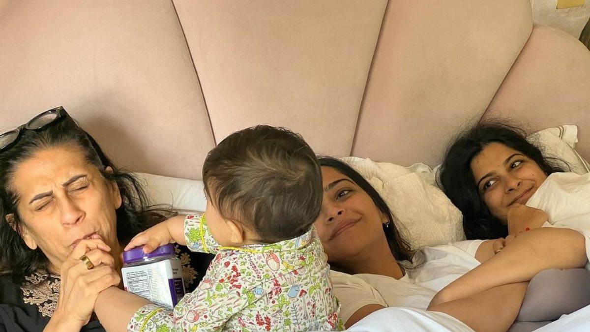 Sonam Kapoor's son Vayu's picture with grandmother Sunita and Rhea Kapoor is pure bliss Sonam Kapoor's son Vayu's picture with grandmother Sunita and Rhea Kapoor is pure bliss