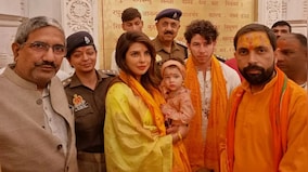 Pics: Priyanka Chopra visits Ayodhya’s Ram Mandir with husband Nick Jonas, daughter Maltie Marie