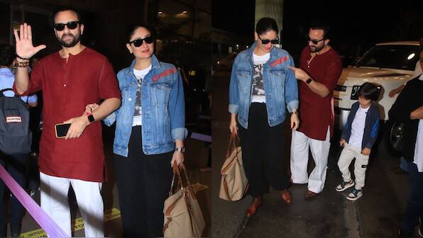 Saif Ali Khan Radiates Charm at Mumbai Airport - Asks Kareena To Take a Selfie with Fans