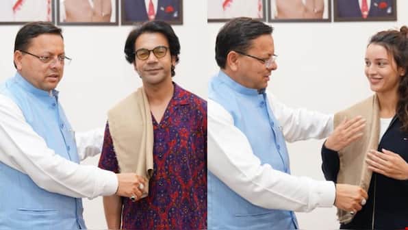 In Pics: Rajkummar Rao,'Animal' fame Triptii Dimri, Vijay Raaz meet Uttarakhand CM for this reason