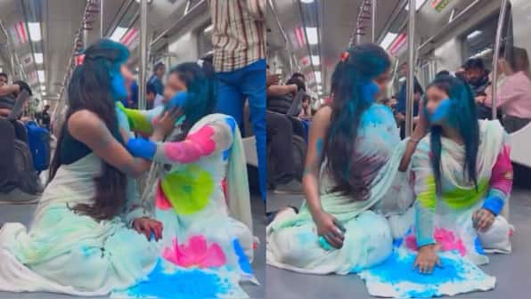 WATCH: Intimate Holi celebration of two girls inside Delhi metro on Ranveer Singh-Deepika Padukone's song sparks outrage