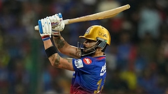 Virat Kohli bats during Royal Challengers Bengaluru's home game against Kolkata Knight Riders. AP
