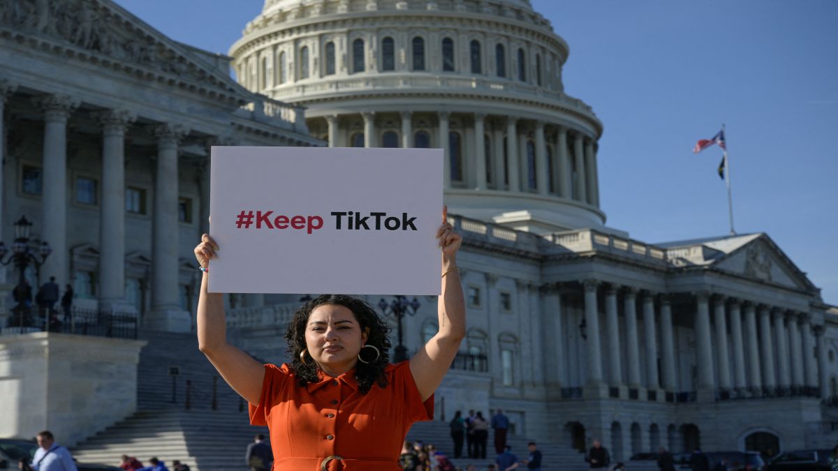 A woman demonstrates outside the US Capitol following a press conference by TikTok creators to voice their opposition to the “Protecting Americans from Foreign Adversary Controlled Applications Act," pending crackdown legislation on TikTok in the House of Representatives, on Capitol Hill in Washington. File image/Reuters A woman demonstrates outside the US Capitol following a press conference by TikTok creators to voice their opposition to the “Protecting Americans from Foreign Adversary Controlled Applications Act," pending crackdown legislation on TikTok in the House of Representatives, on Capitol Hill in Washington. File image/Reuters