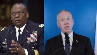 US Defense Secretary Lloyd Austin and Israeli Defence Minister Yoav Gallant. Source: AP