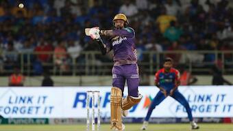 Kolkata Knight Riders' Sunil Narine scored 85 off just 39 balls, hitting seven fours and as many sixes. AP 