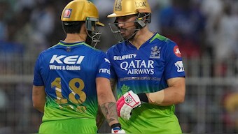 Faf du Plessis said that he and Virat Kohli thought that Harshit Rana's delivery ended up being above the waistline during KKR vs RCB clash. AP 