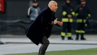 Feyenoord coach Arne Slot during a Europa League match. Reuters