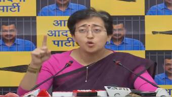 Delhi Minister Atishi addresses a press conference in Delhi on Friday. ANI