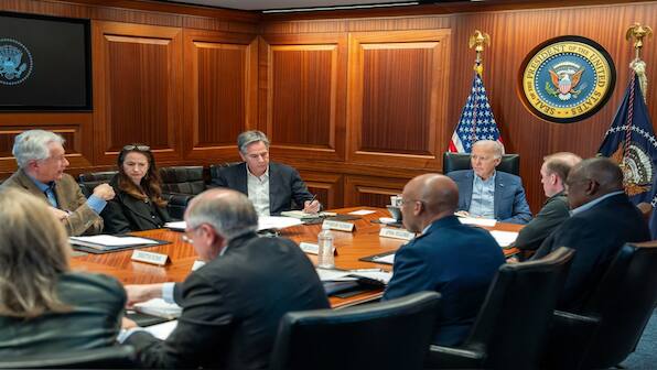 Biden meeting with his national security team as US pledges 'support' for Israel against Iran