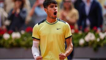 Carlos Alcaraz cruised past Thiago Seyboth Wild in his Madrid Open title defence. AP