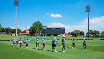 South African players during a practice session at SuperSport Park Stadium in Centurion. PTI File Photo