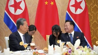 Chinese top official Zhao Leji met his North Korean counterpart in Pyongyang and announced the beginning of the "Friendship Year". Source: AP