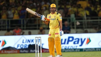 MS Dhoni turned back the clock with a 16-ball 37 for CSK against DC on Sunday. AP 